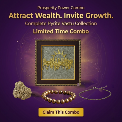Pyrite Combo Pack – 7 Horses Frame, Pyrite Stone, Pyrite Bracelet & Pyrite Anklet