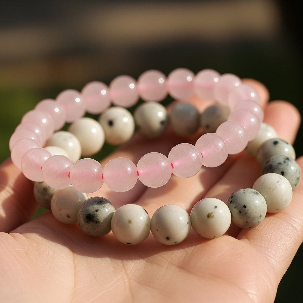 Rose Quartz & Moonstone Bracelets