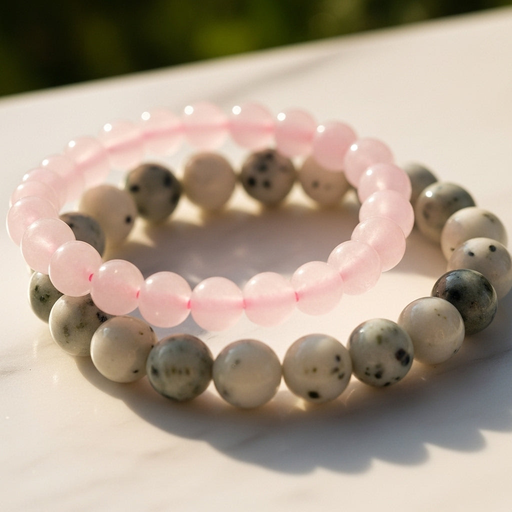 Rose Quartz & Moonstone Bracelets
