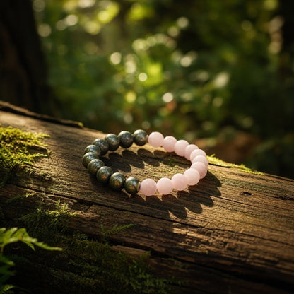 Rose Quartz & Pyrite Bracelet