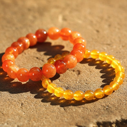 Citrine & Sunstone Crystal Bracelet (8mm Beads)