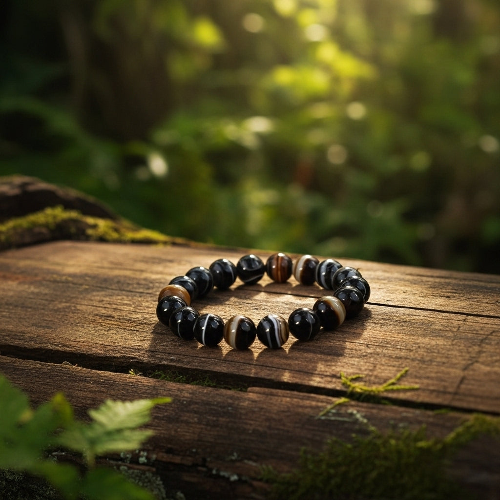 Multi-Stone Protection Bracelet – Black Tourmaline, Tiger Eye & Sulemani
