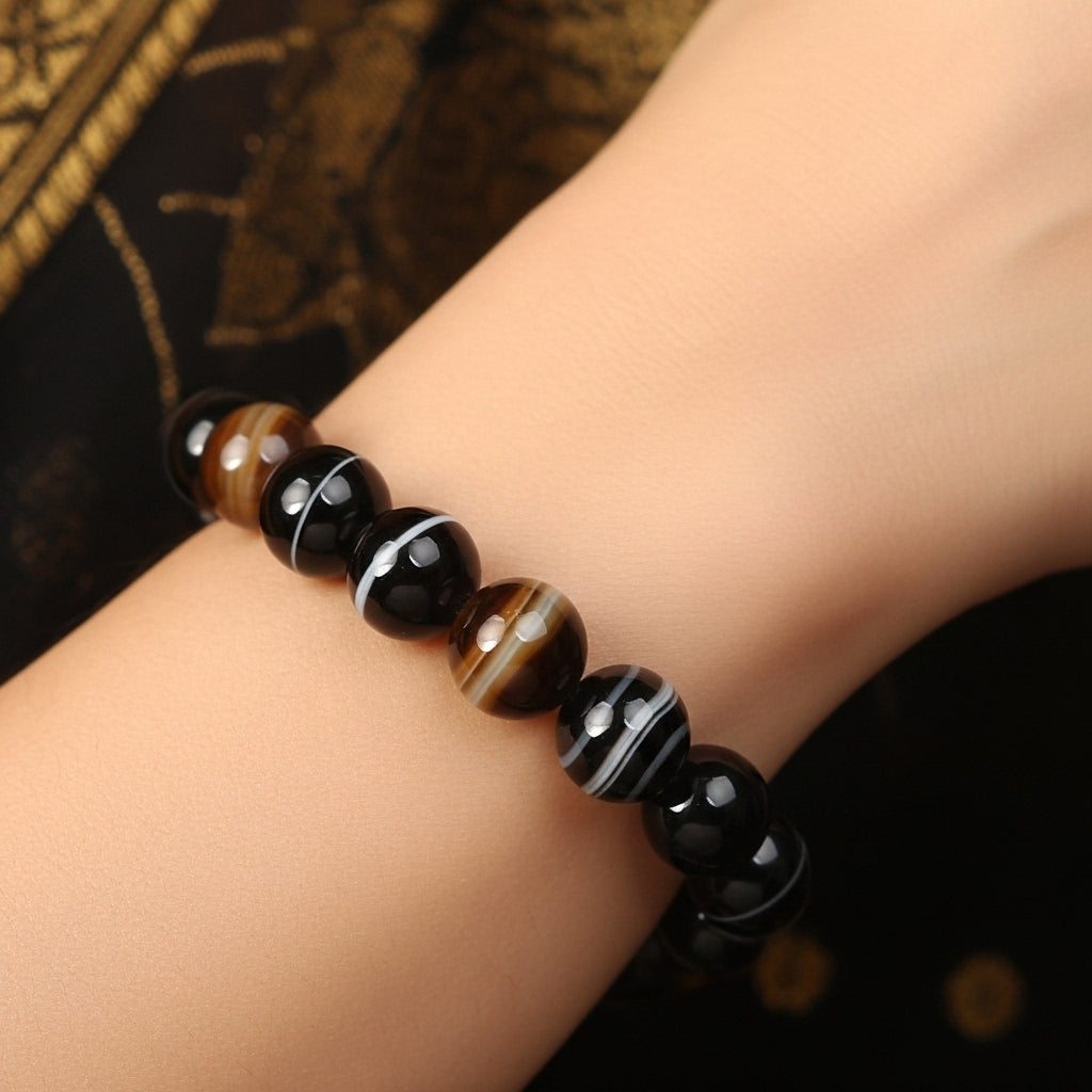Multi-Stone Protection Bracelet – Black Tourmaline, Tiger Eye & Sulemani