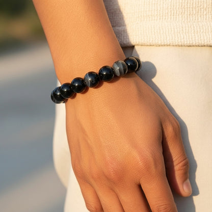 Multi-Stone Protection Bracelet – Black Tourmaline, Tiger Eye & Sulemani