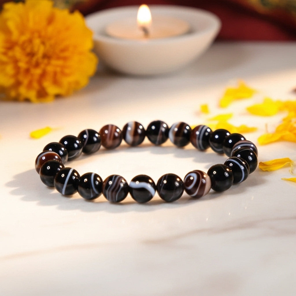 Multi-Stone Protection Bracelet – Black Tourmaline, Tiger Eye & Sulemani
