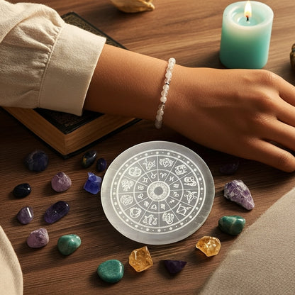 Selenite Charging Plate – Cleanse & Recharge Crystals Naturally | Comes with Certificate of Authenticity
