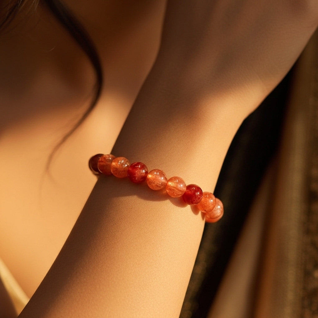 Sunstone Round Beads Bracelet