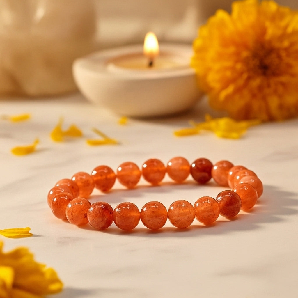 Sunstone Round Beads Bracelet
