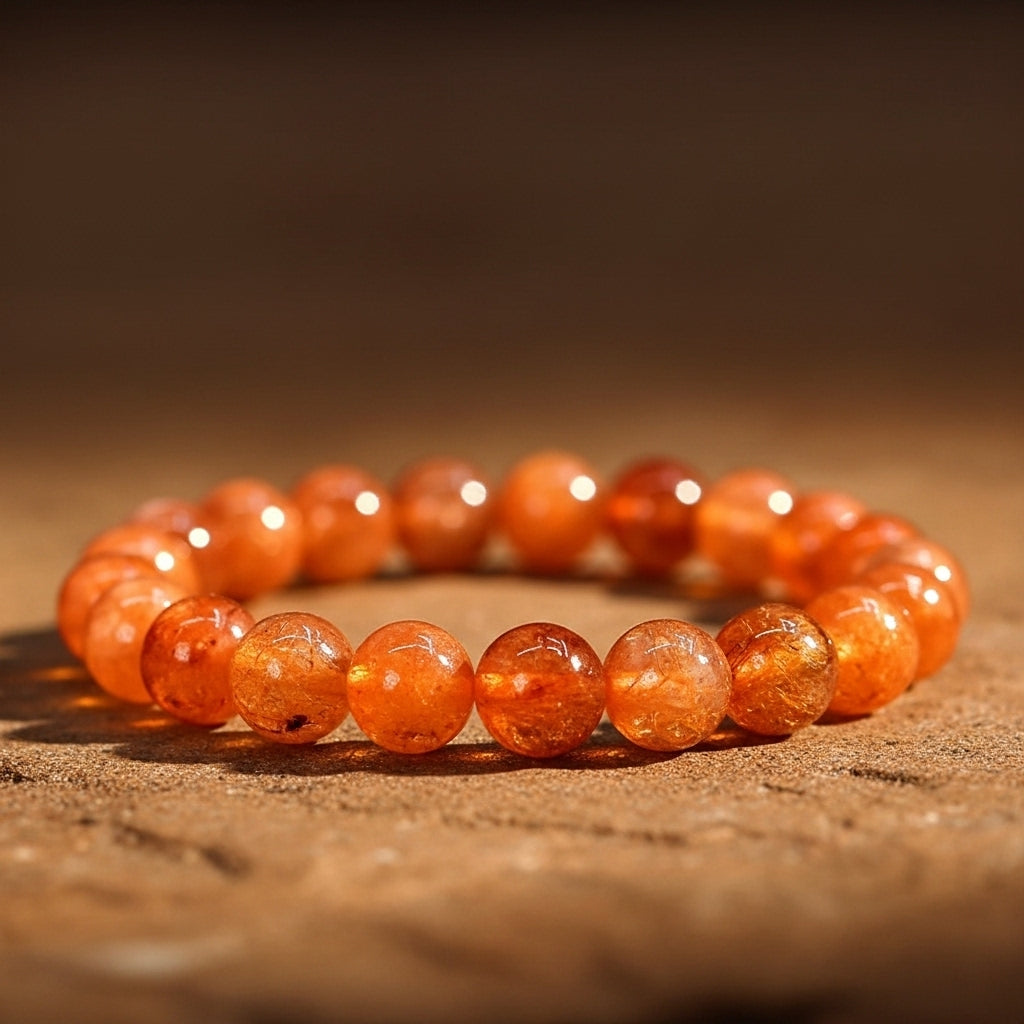 Sunstone Round Beads Bracelet