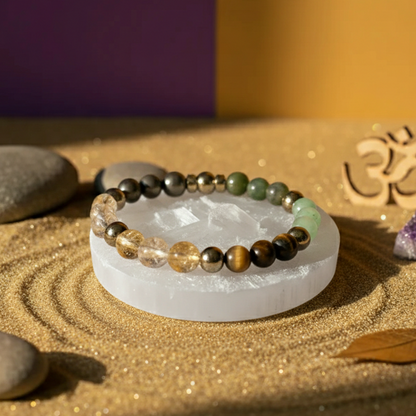 Dhanyog Bracelet + Free Raw Selenite Plate