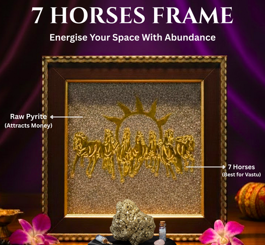 7 Horses Sun Frame with Raw Peru Pyrite Combo