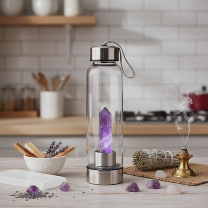 Amethyst Crystal Water Bottle