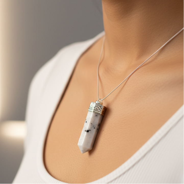 Rainbow Moonstone Pencil Pendant