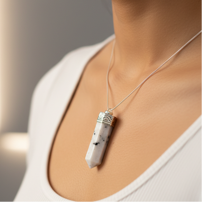 Rainbow Moonstone Pencil Pendant