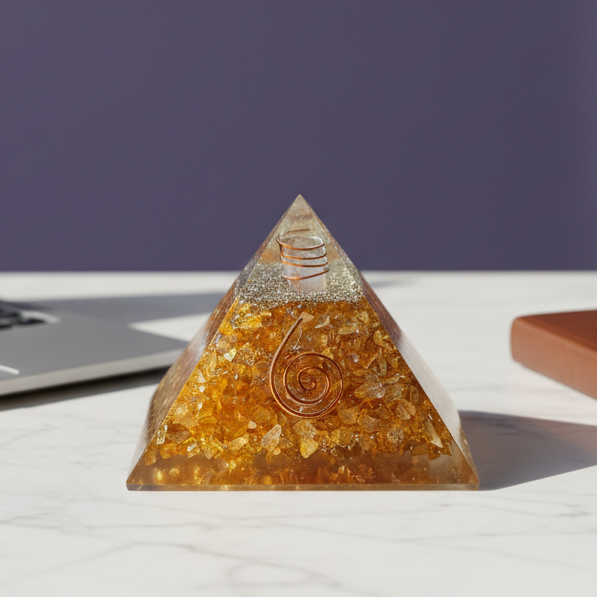Citrine Stone Pyramid