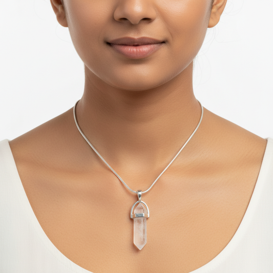 Clear Quartz Pencil Pendant