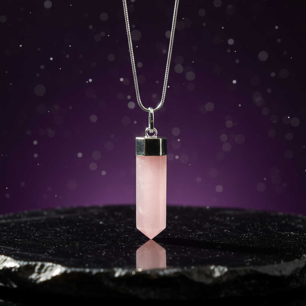 Rose Quartz Pencil Pendant