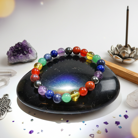 Certified 7 Chakra Bracelet with Natural Stones | Balances Energy & Promotes Harmony