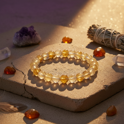 Natural Citrine Bracelet for Wealth, Confidence & Positivity