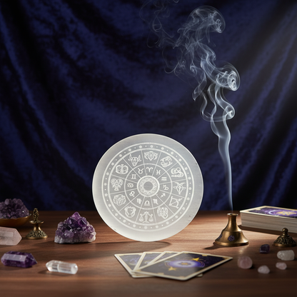 Lava 7 Chakra Bracelet + Selenite Plate Combo