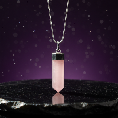 Rose Quartz Pencil Pendant