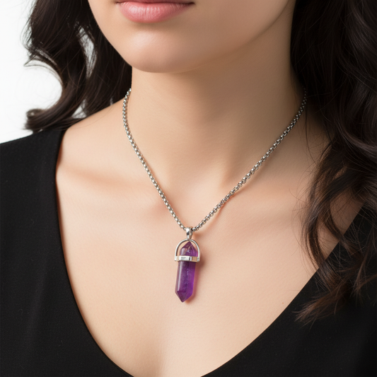 Amethyst Pencil Pendant