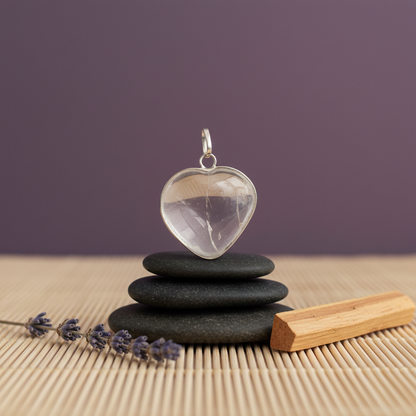 Clear Quartz Heart Pendant