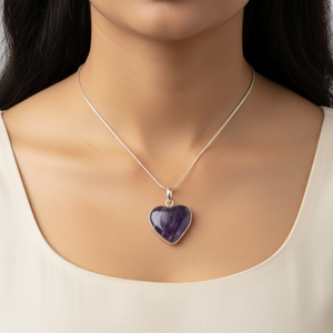 Amethyst Heart Pendant Necklace
