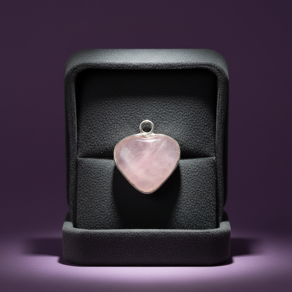 Rose Quartz Heart Pendant Necklace