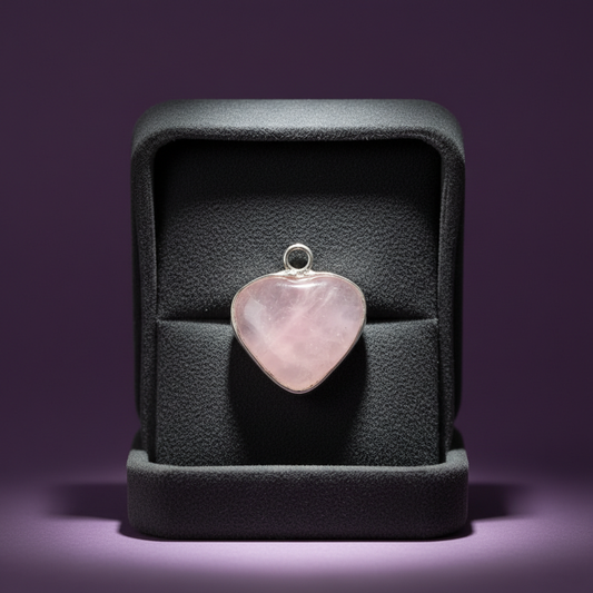 Rose Quartz Heart Pendant Necklace