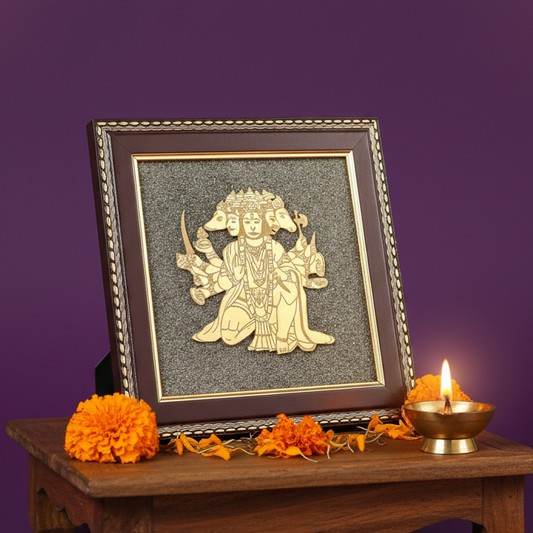 Panchamukhi Hanuman Raw Pyrite Frame