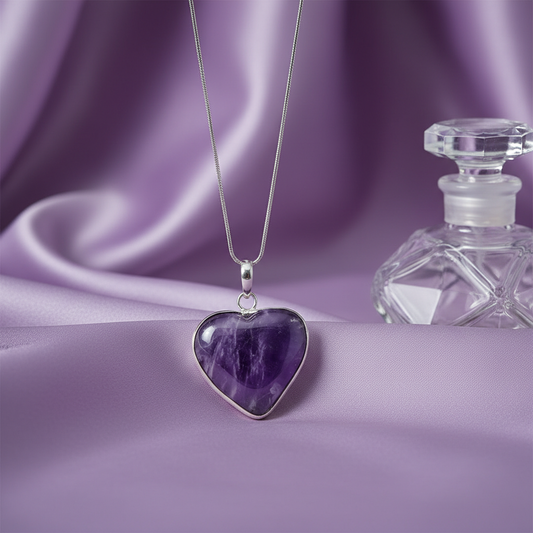 Amethyst Heart Pendant Necklace