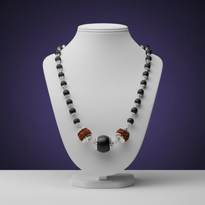 Karungali & Rudraksha Bead Cap Mala — Protection, Focus & Energy