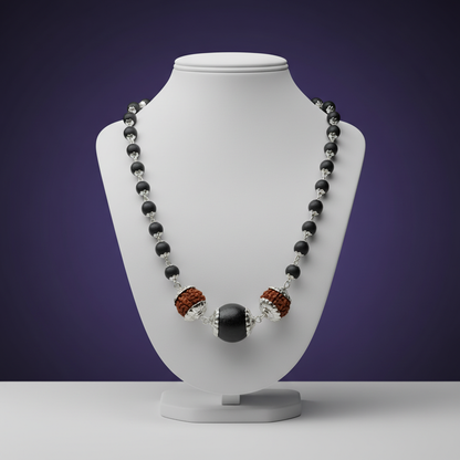Karungali & Rudraksha Bead Cap Mala — Spiritual Protection, Focus & Energy