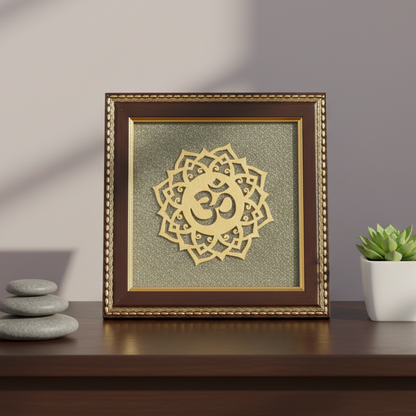 Om Symbol Raw Pyrite Frame