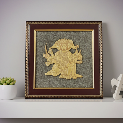 Panchamukhi Hanuman Raw Pyrite Frame