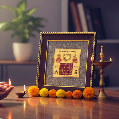 Vyapar Vriddhi Yantra Raw Pyrite Frame