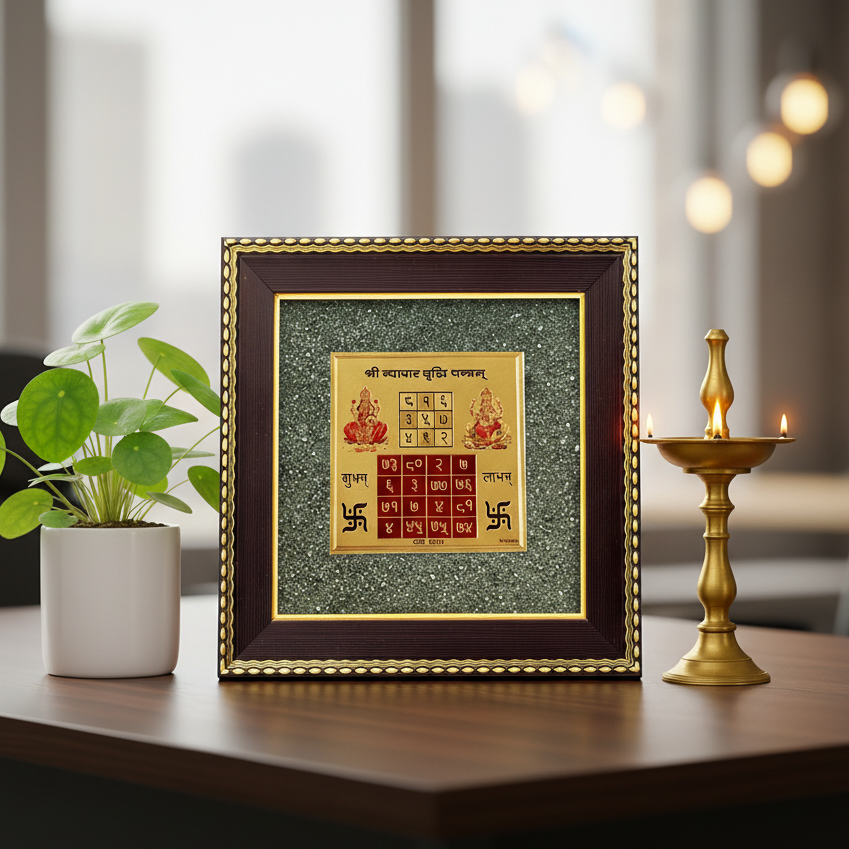 Vyapar Vriddhi Yantra Raw Pyrite Frame