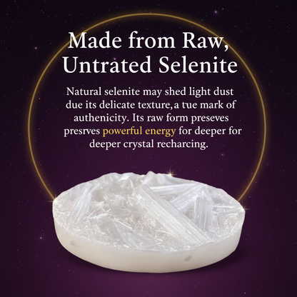Raw Moroccan Selenite Charging Plate – Cleanse & Recharge Crystals Naturally
