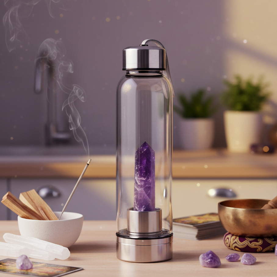 Amethyst Crystal Water Bottle