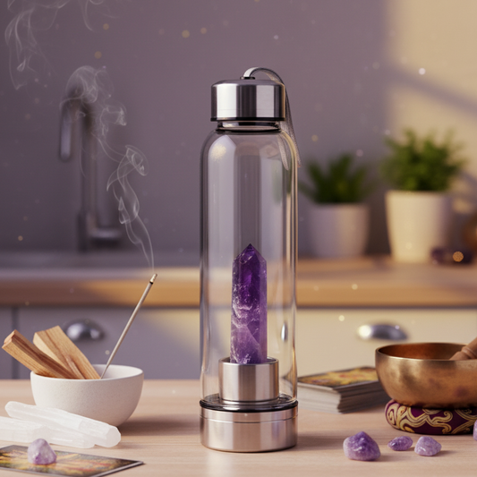 Amethyst Crystal Water Bottle
