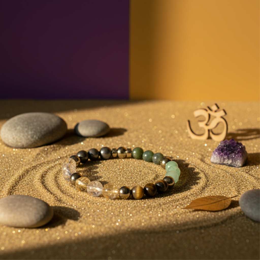 Dhanyog Bracelet + Free Raw Selenite Plate