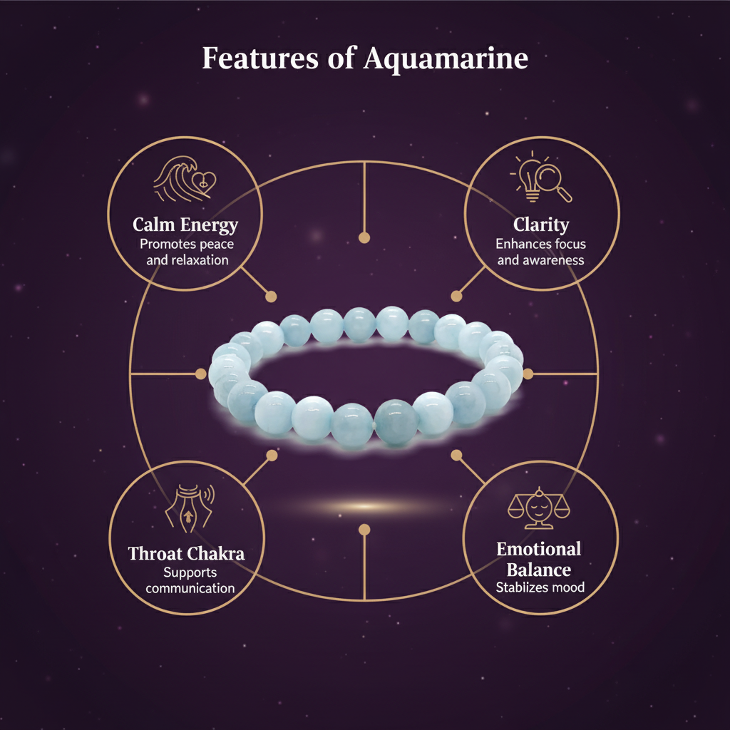 Aquamarine Round Beads Bracelet