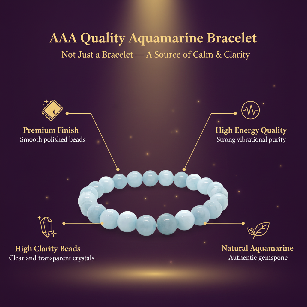 Aquamarine Round Beads Bracelet