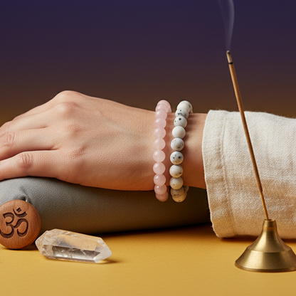Rose Quartz & Moonstone Bracelets