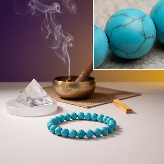 Authentic Firoza Gemstone Bracelet – Promotes Success, Calms the Mind & Protects Aura | Certified Stone