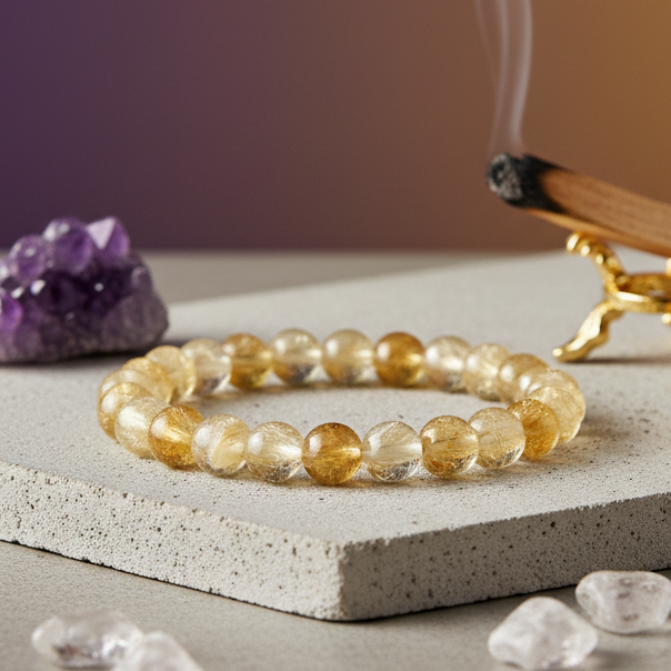 Natural Citrine Bracelet for Wealth, Confidence & Positivity