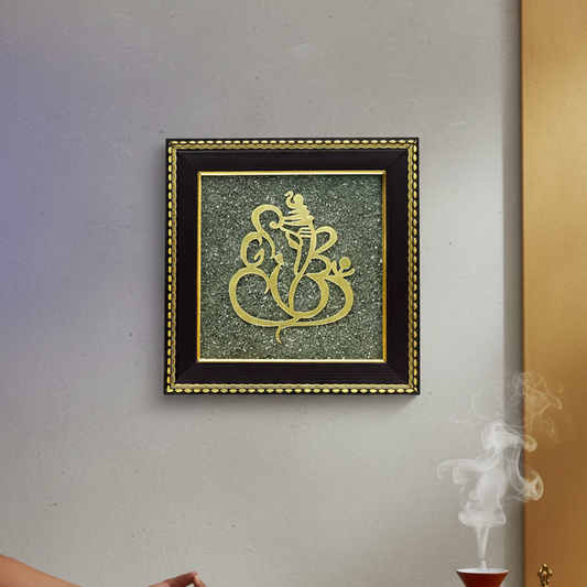 Ganesha Blessings Frame in Pyrite
