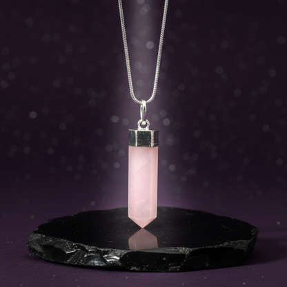 Rose Quartz Pencil Pendant