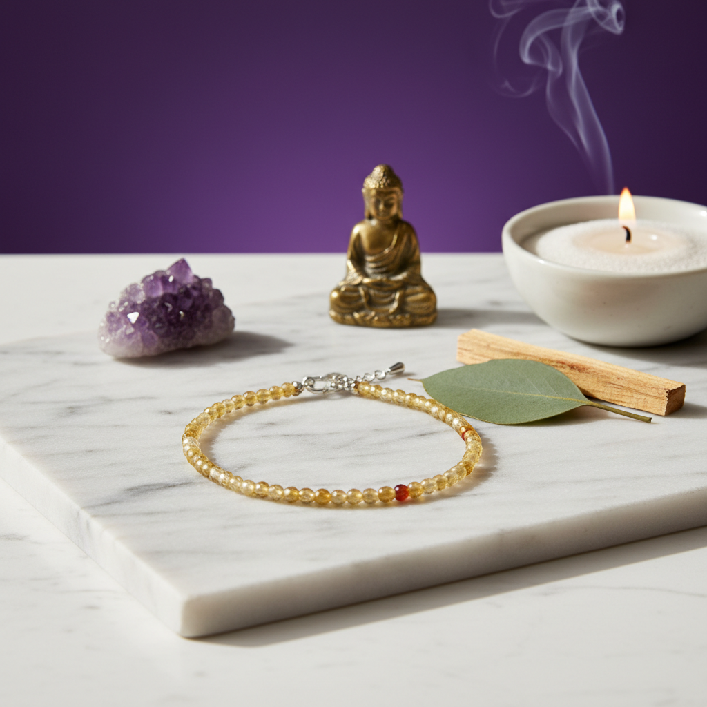 Citrine Crystal Anklet (2mm)